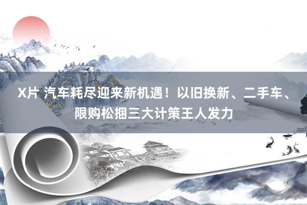 X片 汽车耗尽迎来新机遇！以旧换新、二手车、限购松捆三大计策王人发力
