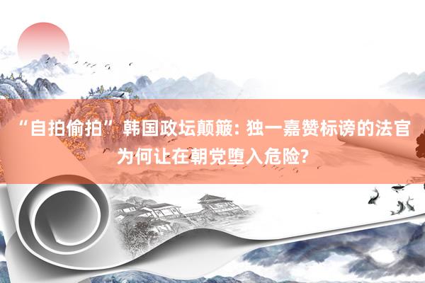 “自拍偷拍” 韩国政坛颠簸: 独一嘉赞标谤的法官为何让在朝党堕入危险?